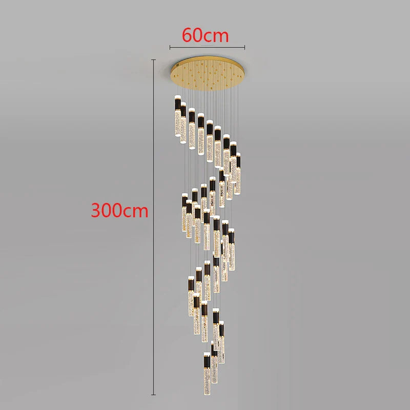 Afralia™ Modern LED Pendant Chandelier for Living Room Staircase Indoor Lighting