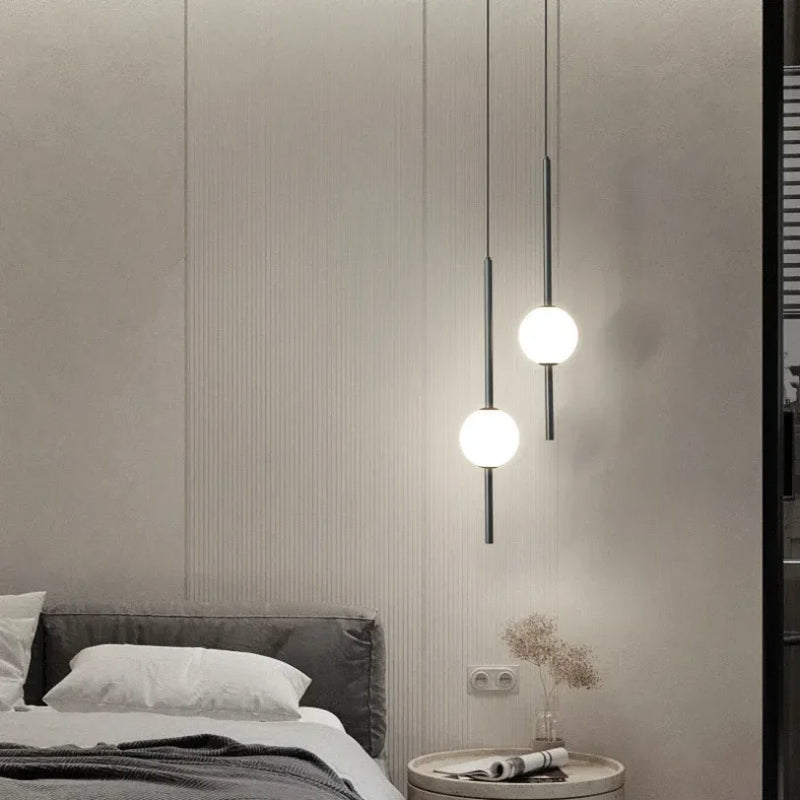 Afralia™ Modern LED Pendant Light for Bedroom Hotel Decoration and Bathroom, Elegant Ceiling Chandeliers