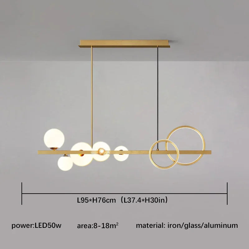 Afralia™ Glass Ball Pendant Chandelier: Scandinavian LED Light for Kitchen Dining Table