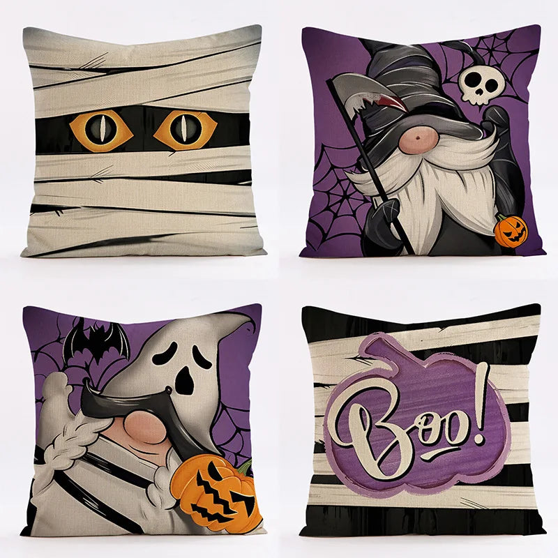 Halloween Pumpkin Witch Pillow Case Set for Home Sofa Decoration by Afralia™