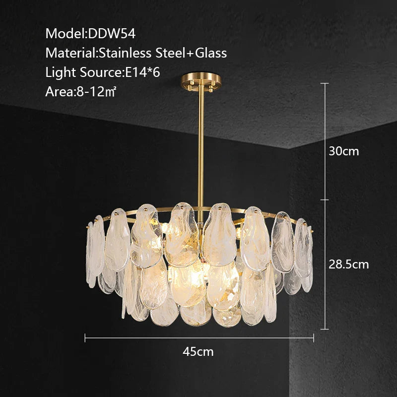 Afralia™ Cloudy Glass Chandeliers: Modern LED Lustre Indoor Lighting for Living Room Décor