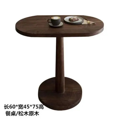 Nordic Style Oval Solid Wood Dining Table Set for Coffee & Dessert by Afralia™