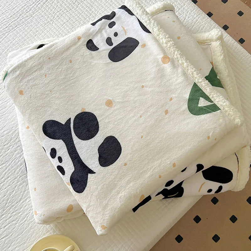 Afralia™ Cartoon Lamb Wool Blanket: Double-Layered, Thick & Warm for Children & Adults