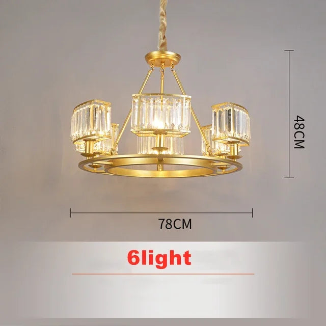 Afralia™ Copper Crystal Chandelier: Modern LED Ceiling Light for Home Deco & Ambiance, Living, Dining, Bedroom