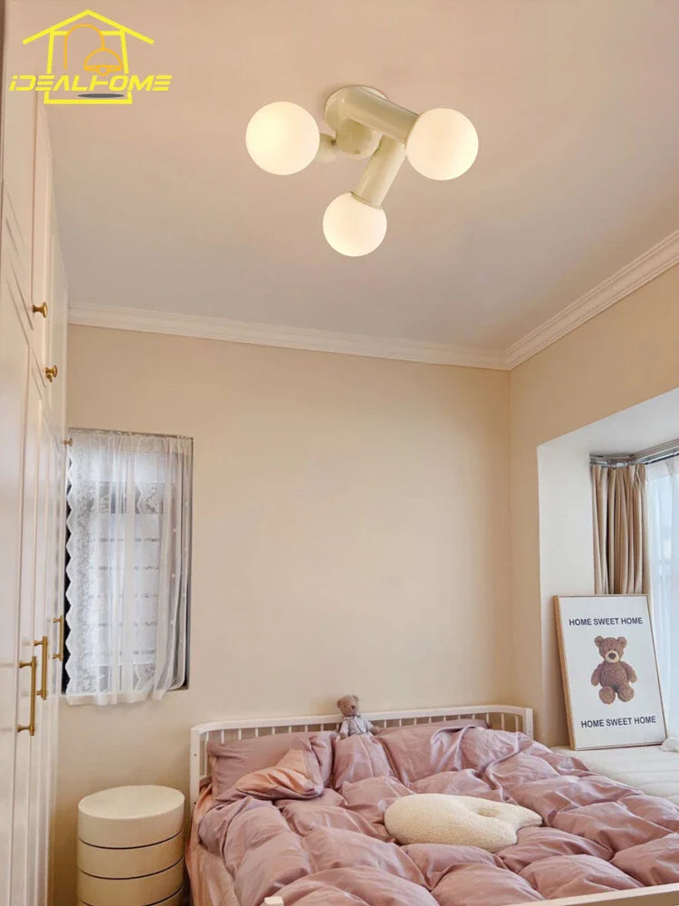 Afralia™ Cream Wind LED Ceiling Light - Modern, Warm, Simple Home Decor