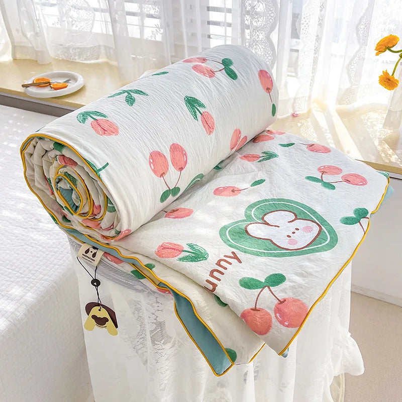Afralia™ Double Layered Soya Fibre Filling Quilt: Soft, Breathable, Grade A Maternal and Child Comforter
