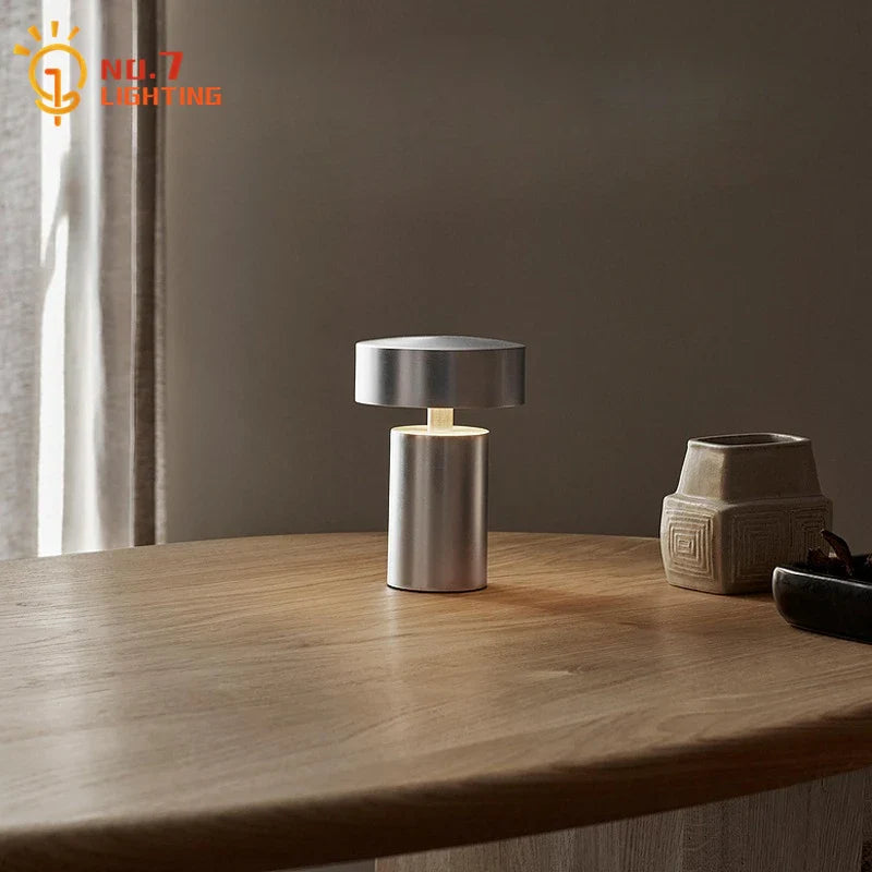 Afralia™ Mushroom Table Lamp Touch Switch USB Charging Wireless Modern Desk Light