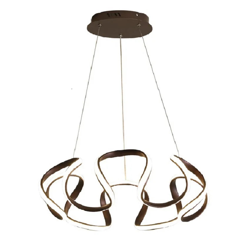 Afralia™ Nordic Twisted LED Chandelier Ceiling Lamp Modern Pendant Light