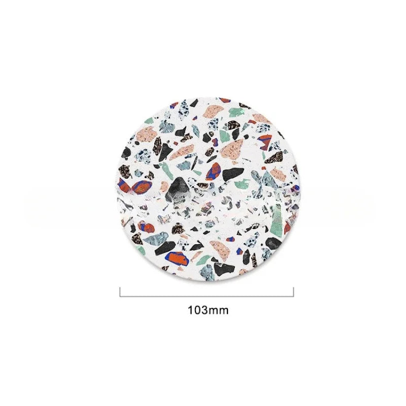 Afralia™ Terrazzo Coasters: Absorbent Ceramic Coffee Table Decor & Housewarming Gift