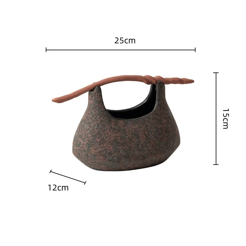 Afralia™ Ceramic Vase Fruit Platter Basket Flower Home Decor Storage Container