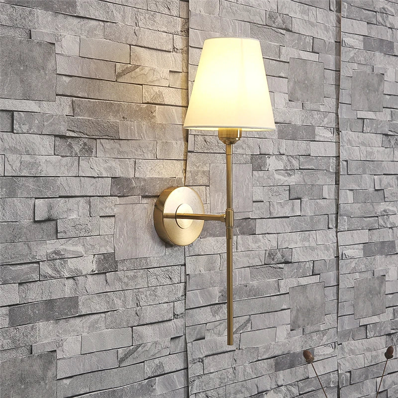 Afralia™ Flared White Wall Sconce Lamp for Bedroom, Bathroom & Mirror Lighting