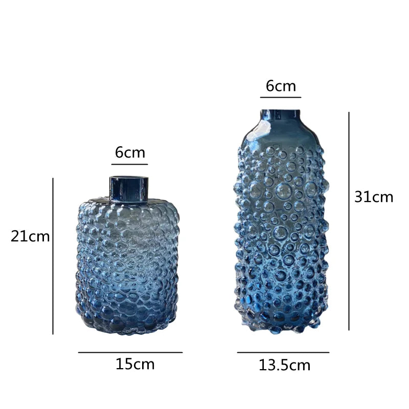Afralia™ Clear Glass Flower Vase Hydroponic Home Decoration Texture Uneven Texture