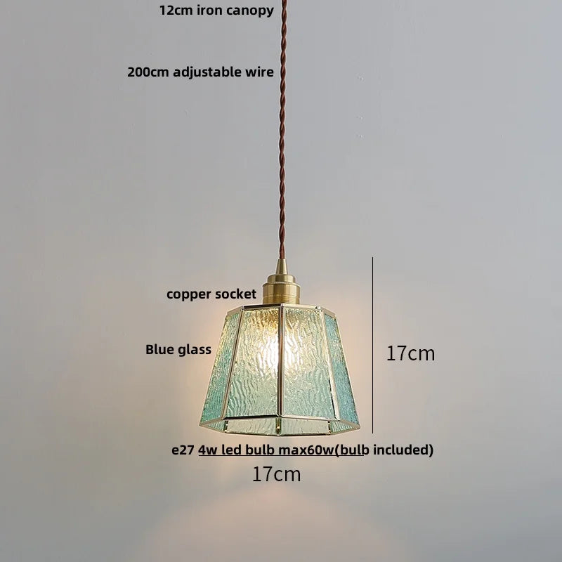 Afralia™ Blue Glass LED Pendant Lights Adjustable Hanging Lamp Luminaire