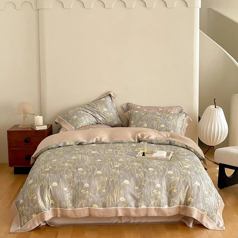 Afralia™ Egyptian Cotton Bedding Set Queen King Ru Double, Quilt Cover Sheet Pillowcase