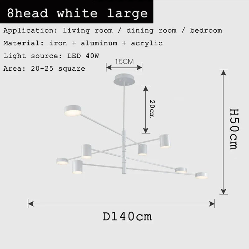 Afralia™ Modern Nordic Black Gold White LED Chandelier for Livingroom Bedroom