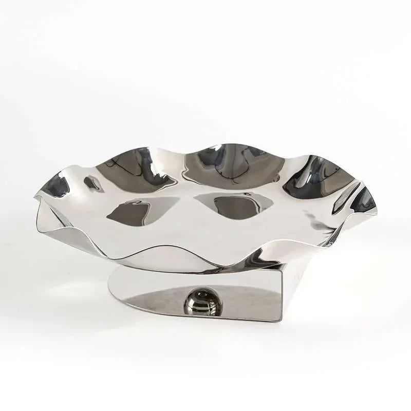 Afralia™ Stainless Steel Decorative Fruit Tray, Scandinavian Style Art Tray
