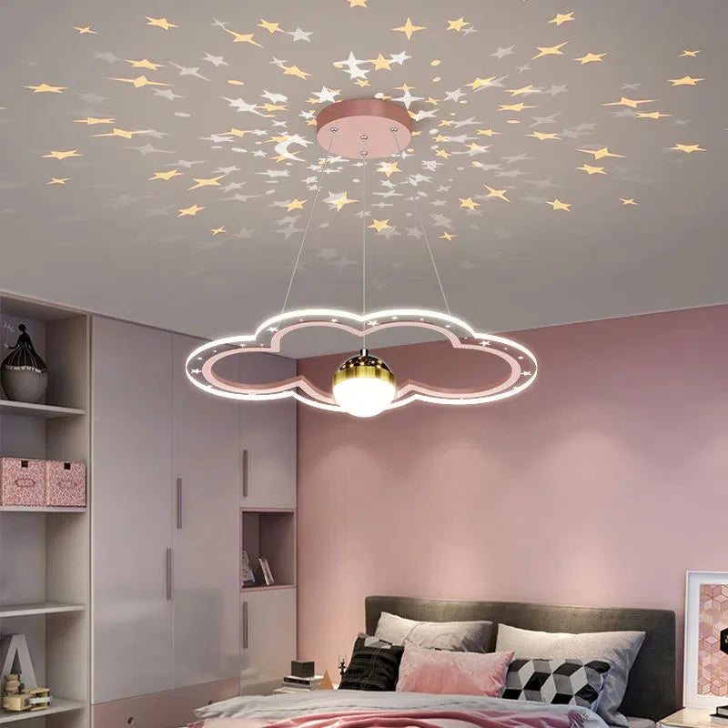 Afralia™ LED Star Chandelier: Kids Room Lighting Fixture for Bedroom & Study Room