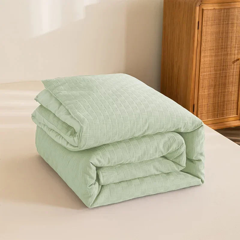 Afralia™ Waffle Grid Queen Duvet Two-sided Design Soft Breathable Comforter Blanket
