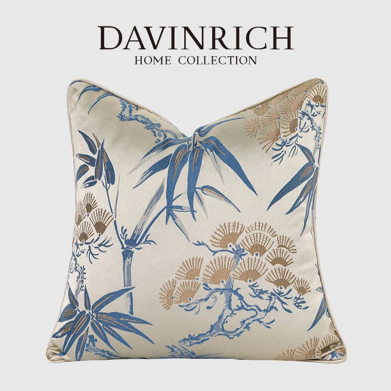 Afralia™ Chinoiserie Decor Throw Pillow Cover 45x45cm for Living Room Bedroom