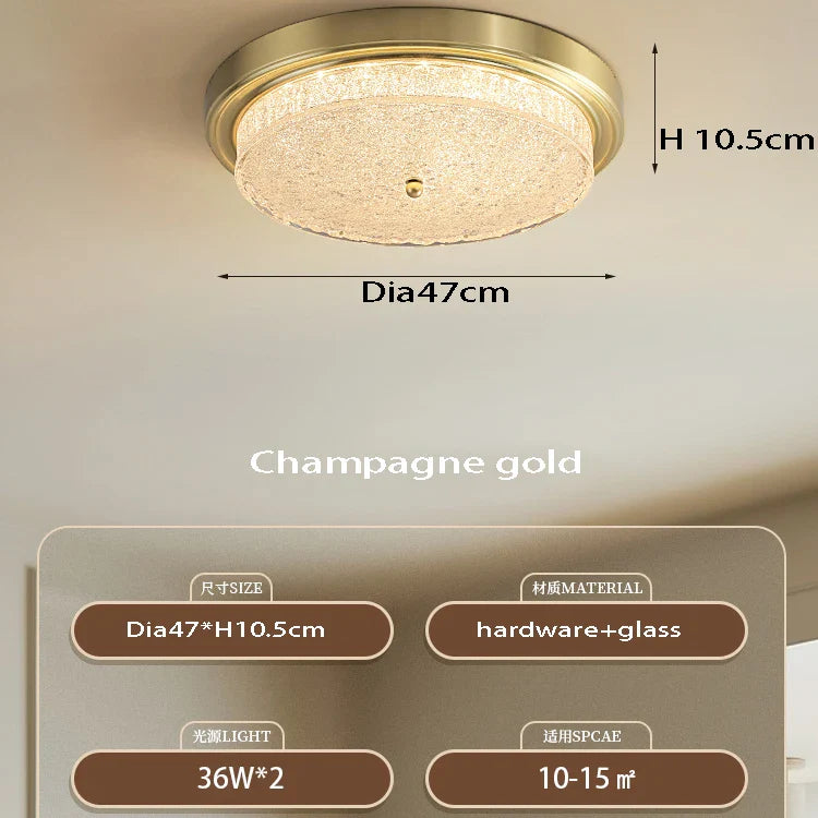 Afralia™ Retro Bronze Glass Ceiling Lamp for Bedroom Living Room Decor