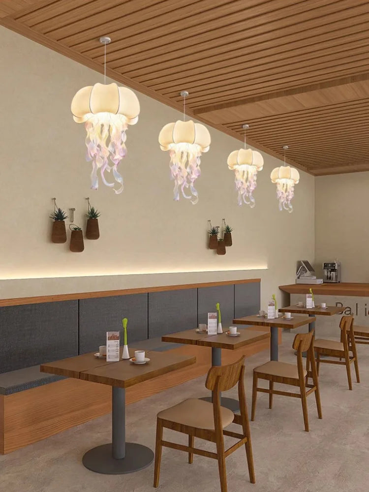 Afralia™ Jellyfish Silk Chandelier: Romantic Pendant Light for Living Room Bedroom Dining Room