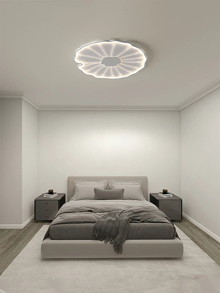 Afralia™ Lotus Leaf Design LED Ceiling Lamp: Smart Chandelier Light for Home Décor