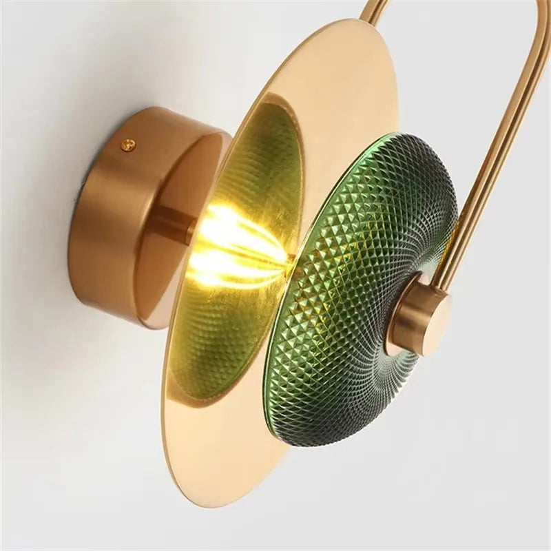 Afralia™ Glass Led Metal Wall Art Lamp for Modern Living Room Decor