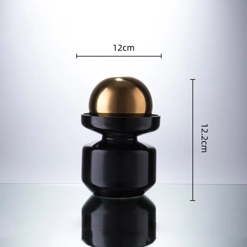 Afralia™ Spherical Glass Vase with Golden Ball for Stylish Flower Arrangements