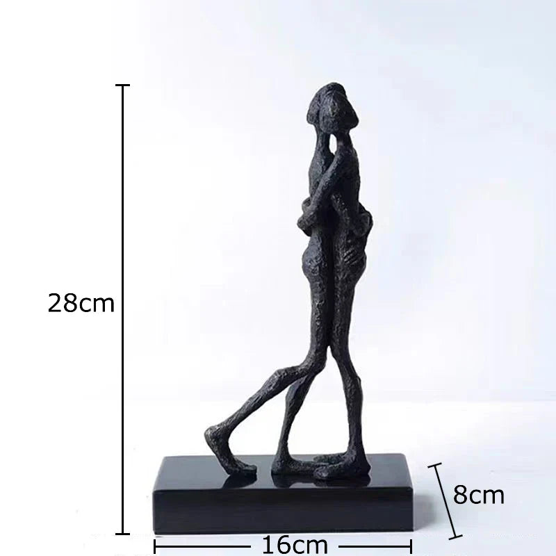Afralia™ Abstract Lovers Sculpture Desk Ornament Home Decor Aesthetic Figure