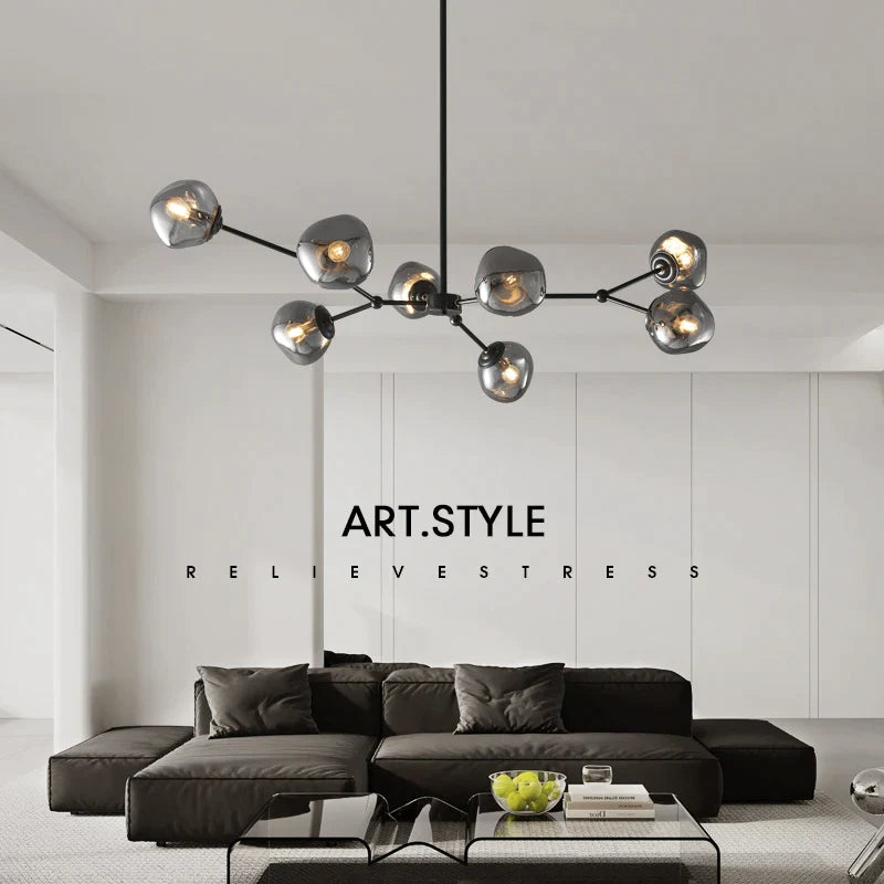 Afralia™ Nordic Modern Bean Molecule Chandelier for Living Room, Bedroom, Study & Restaurant