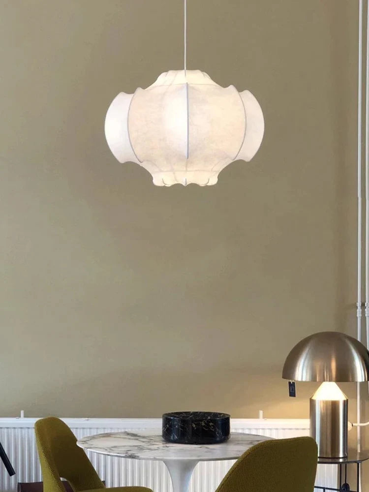 Afralia™ Silk Chandelier: French Retro Wabi-Sabi Cream Style Pendant Lamps