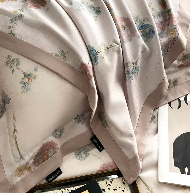 Afralia™ Flowers Prints Bedding Set - Duvet Cover, Bed Sheet, Pillowcases