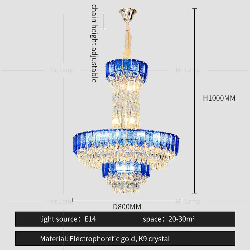 Afralia™ Crystal Chandelier: Postmodern Multi-layer Luxury for Living Room, Hotel Lobby, and Villa