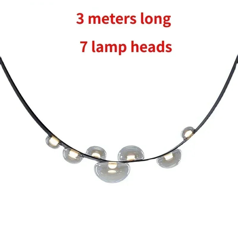 Afralia™ Modern LED Leather Strap Ceiling Pendant Light for Living Room Dining Chandelier