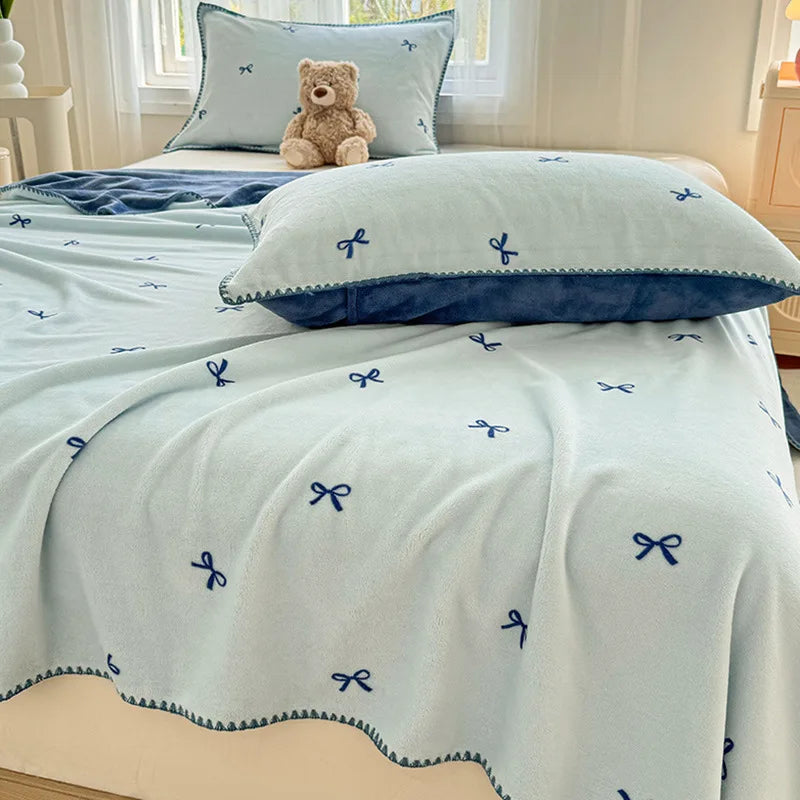 Afralia™ Cozy Coral Fleece Blanket: Perfect for Dorm, Home, or Sofa