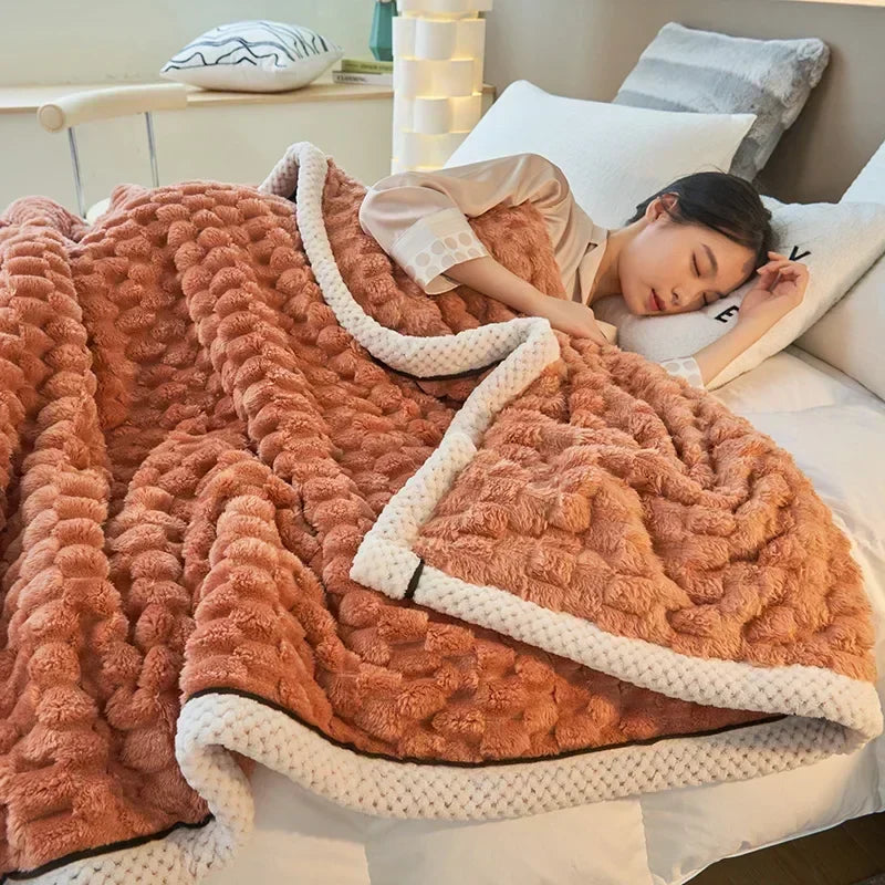 Afralia™ Turtle Velvet Autumn Blanket - Soft & Fluffy Coral Velvet Throw Blanket