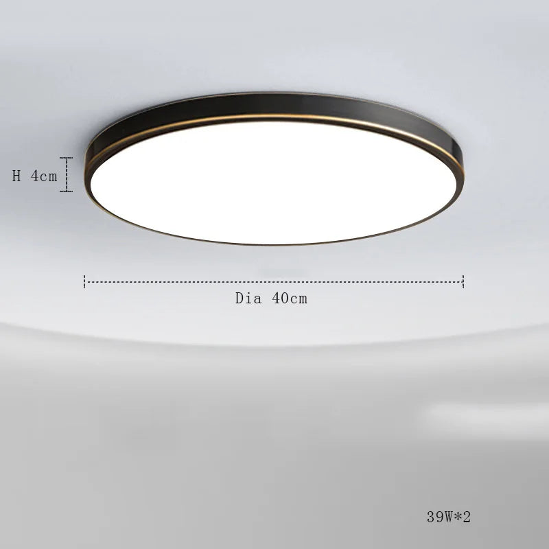 Afralia™ Copper Ceiling Lamp: Modern Round Surface Mounted Lighting for Bedroom