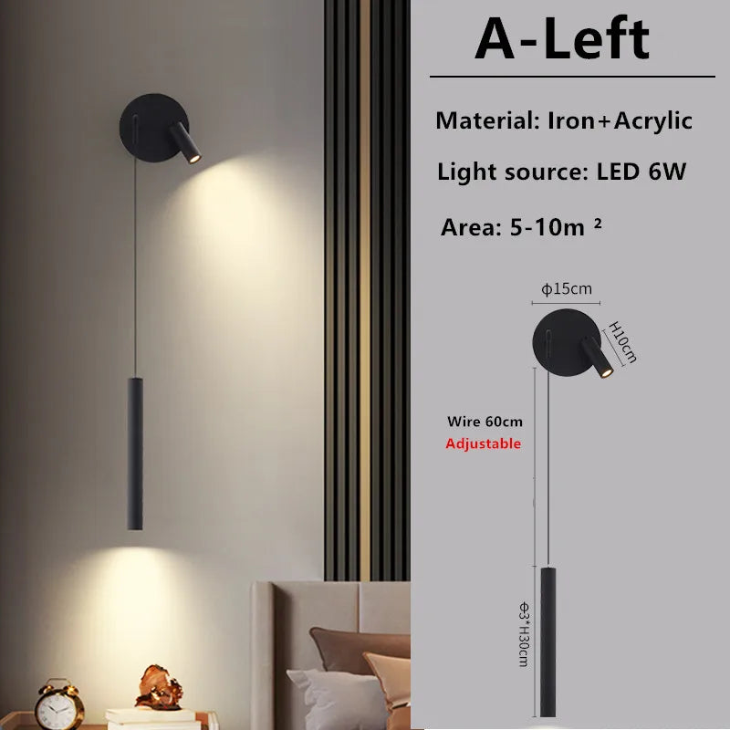 Afralia™ Nordic LED Wall Lamp for Bedroom Living Room - Modern Minimalist Design