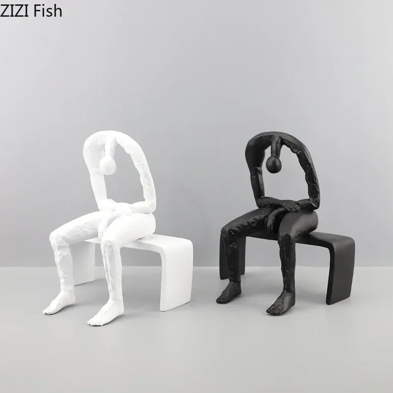 Afralia™ Character Sculpture Room Decor Abstract Figure Artwork Ornaments Aesthetics