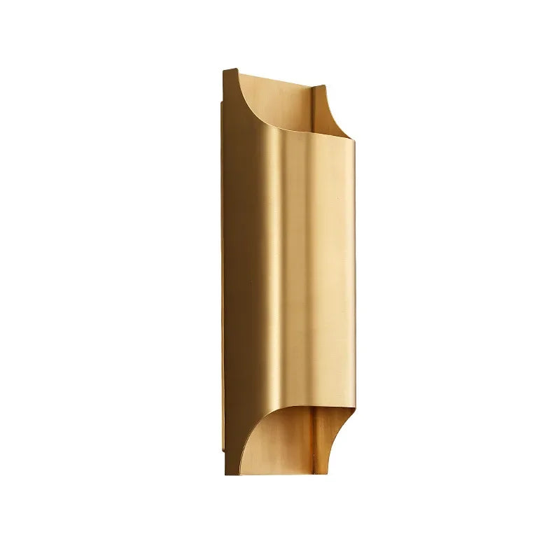 Afralia™ Modern Art Brass LED Wall Lamp for Hotel Living Room & Bedroom