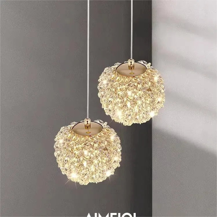 Afralia™ Luxury Pineapple Crystal Pendant Lamp for Modern Villa Lighting