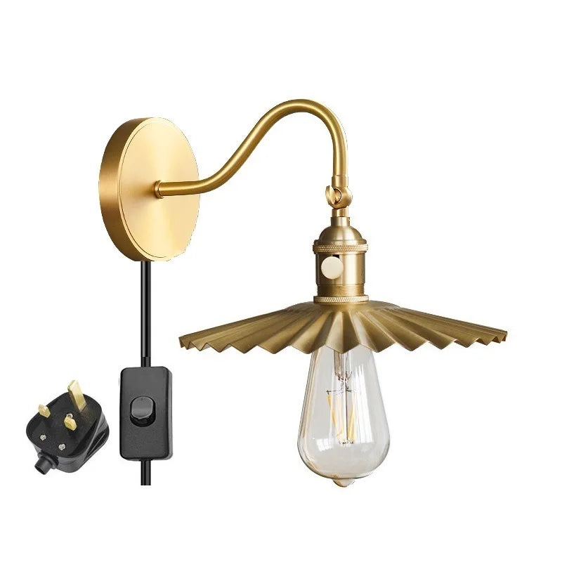 Afralia™ Adjustable Copper Wall Sconce Edison Lamp LED - Modern Bedroom Bathroom Light