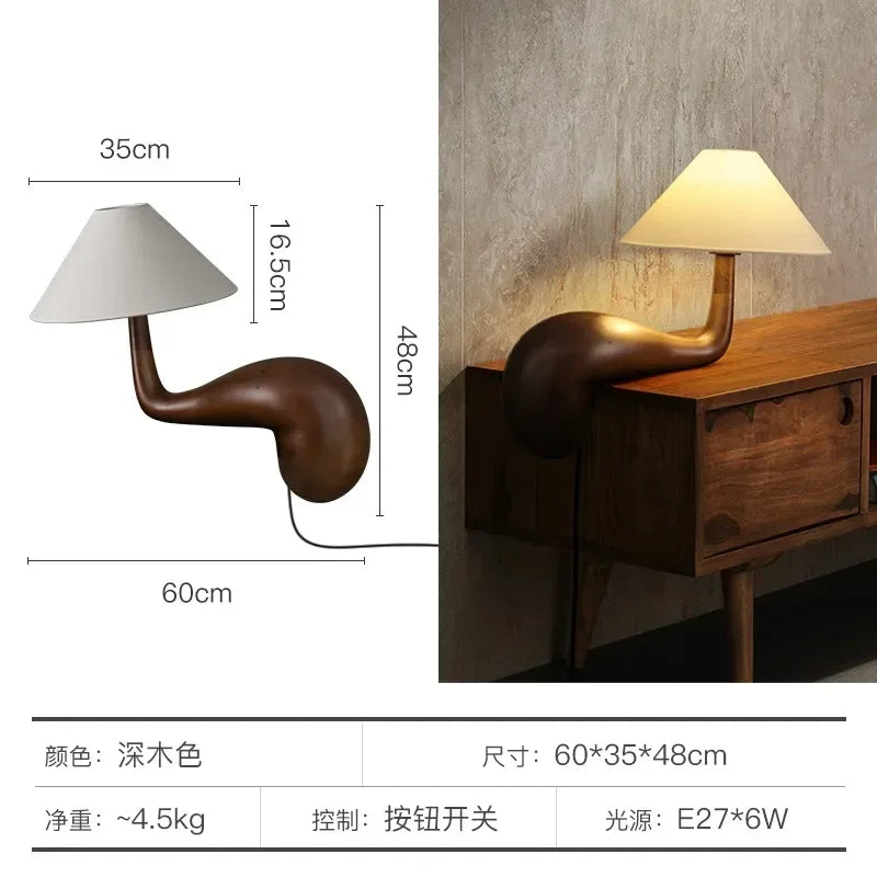Afralia™ Solid Wood Table Lamp LED E27 Minimalist Zen Art Decor for Tea Room & Study