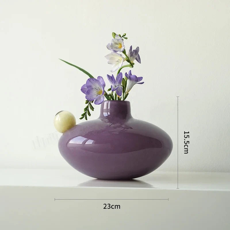 Afralia™ Geometric Glass Vase Colorful Bubbles Hydroponics Terrarium Home Decoration Accessory