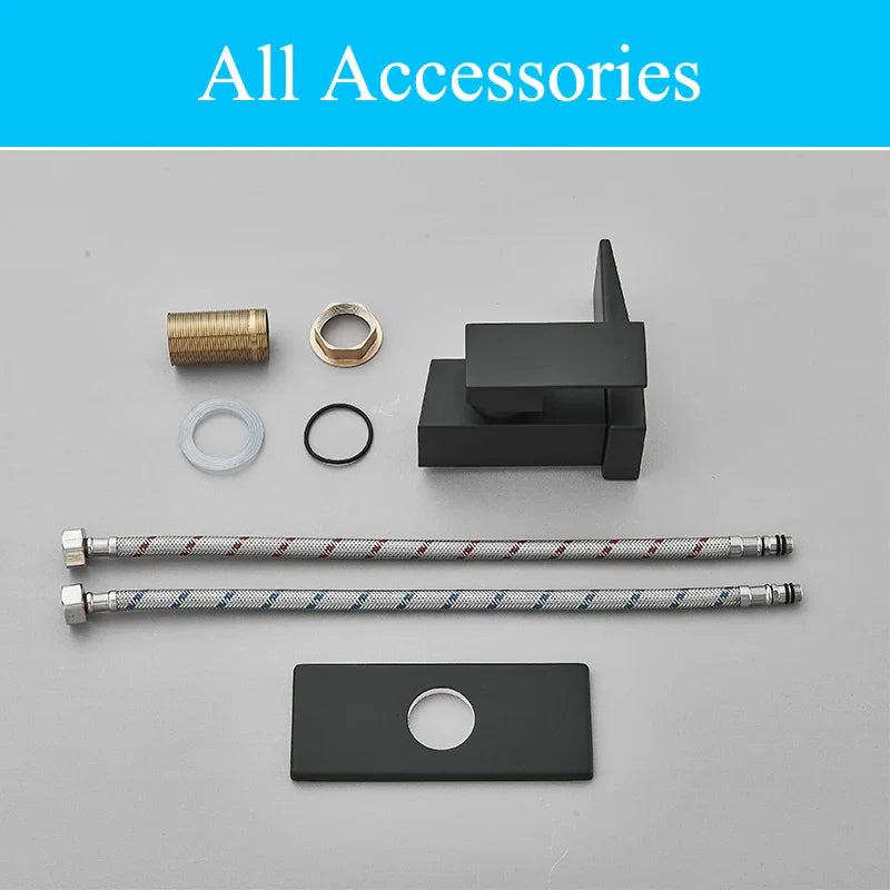 Afralia™ LED Waterfall Basin Faucet Hot Cold Mixer Tap for Bathroom Deck Installation