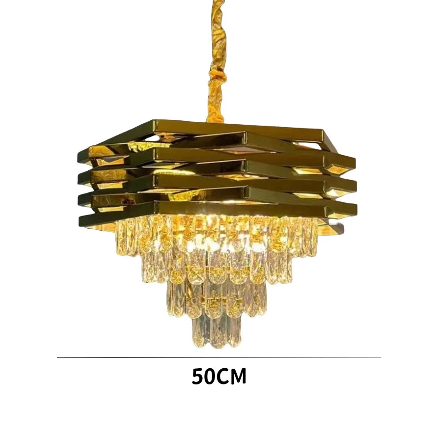 Afralia™ Modern Crystal Ceiling Chandelier 3 Level Pendant Light for Living Room
