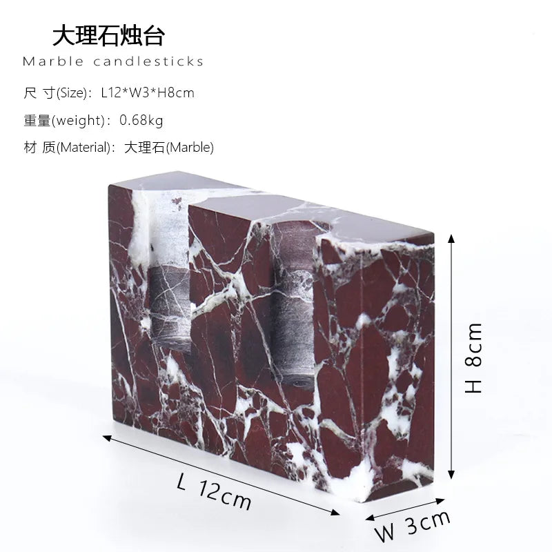 Afralia™ Travertine Stone Marble Candle Holder for Elegant Table Centerpiece