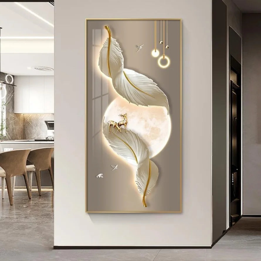Afralia™ Feather LED Wall Light for Bedroom Living Room Study and Lobby