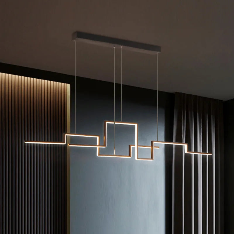 Afralia™ Modern Dining Room LED Chandelier & Hanging Lamps with Sleek Aluminum Design