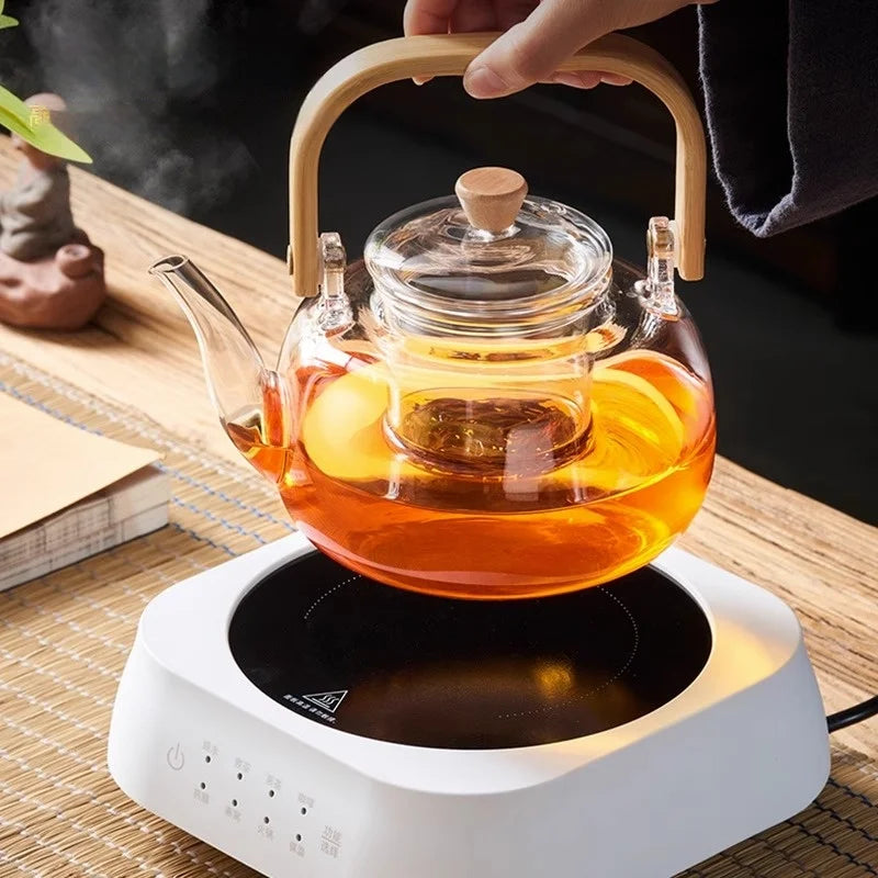 Afralia™ Glass Teapot: Thickened Transparent Kung Fu Tea Set, Perfect for Tea and Coffee.